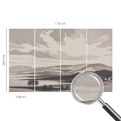Self-adhesive photo wallpaper featuring a peaceful landscape