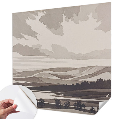 Self-adhesive photo wallpaper featuring a peaceful landscape