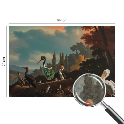 Peel and stick wall mural with a picturesque bird motif