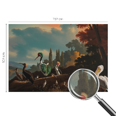 Peel and stick wall mural with a picturesque bird motif