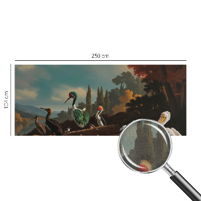 Peel and stick wall mural with a picturesque bird motif