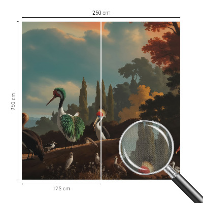 Peel and stick wall mural with a picturesque bird motif