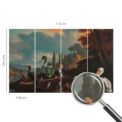 Peel and stick wall mural with a picturesque bird motif