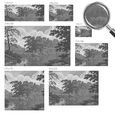 Self-adhesive wall mural featuring a natural landscape