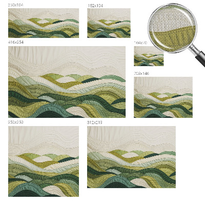 Stick-on wall mural featuring a fabric hills design