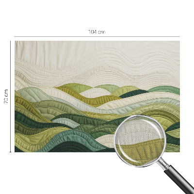 Stick-on wall mural featuring a fabric hills design