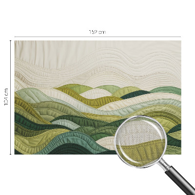 Stick-on wall mural featuring a fabric hills design