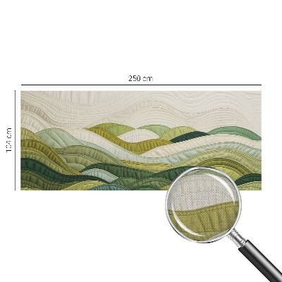 Stick-on wall mural featuring a fabric hills design