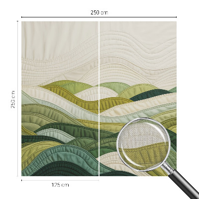 Stick-on wall mural featuring a fabric hills design