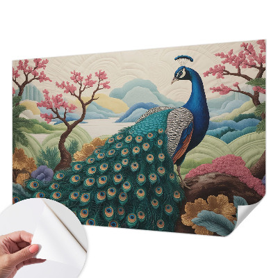 Peel and stick wall mural for living room with an exotic beauty design