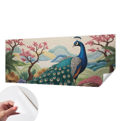 Peel and stick wall mural for living room with an exotic beauty design