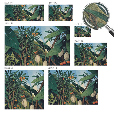 3D wall mural with a tropical jungle motif