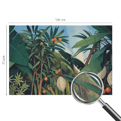 3D wall mural with a tropical jungle motif