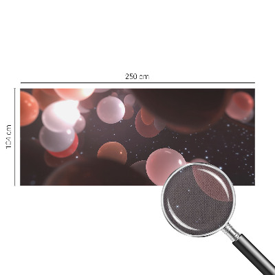 Peel and stick wall mural for bedroom with a space balls design
