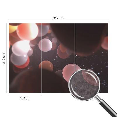 Peel and stick wall mural for bedroom with a space balls design