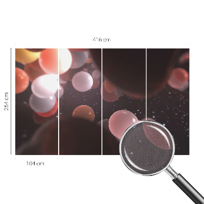 Peel and stick wall mural for bedroom with a space balls design
