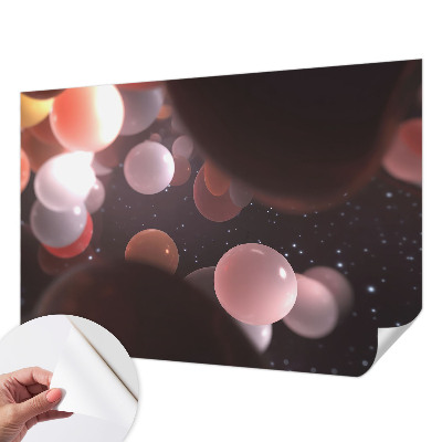 Peel and stick wall mural for bedroom with a space balls design
