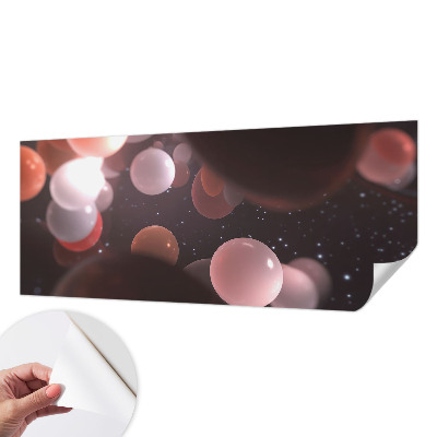 Peel and stick wall mural for bedroom with a space balls design