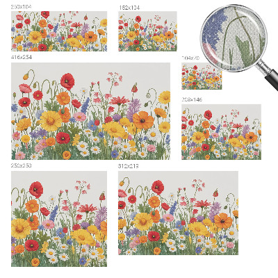 3D photo wallpaper mural with a flower meadow design