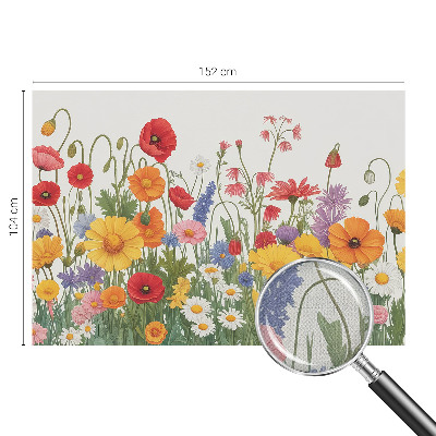 3D photo wallpaper mural with a flower meadow design