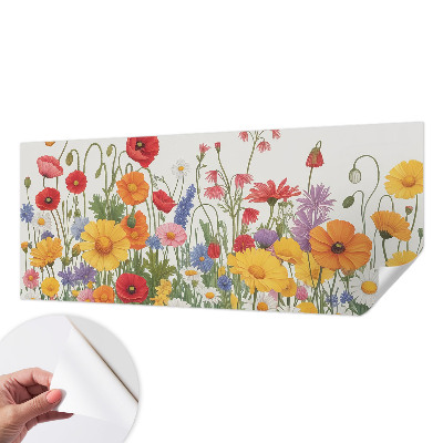 3D photo wallpaper mural with a flower meadow design