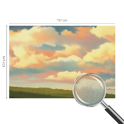 Baby room wall mural with a sky and clouds motif