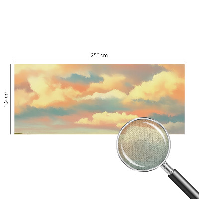 Baby room wall mural with a sky and clouds motif