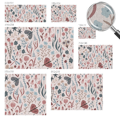 Children's wall mural Flowers insects