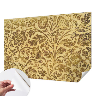 Peel and stick wall mural with a floral pattern