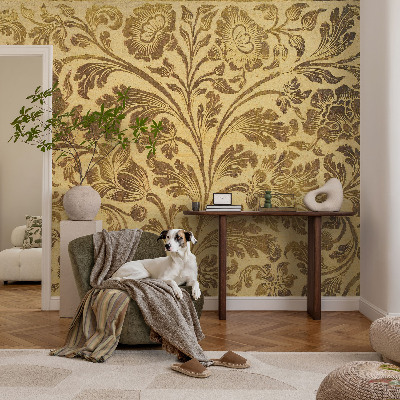 Peel and stick wall mural with a floral pattern