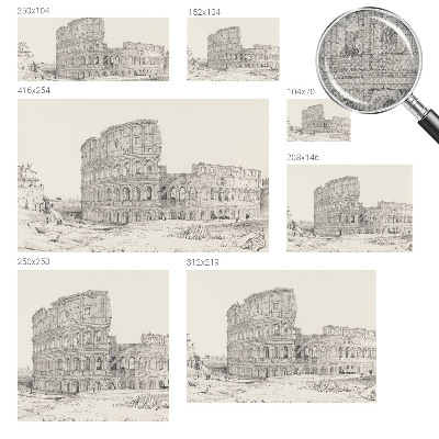 Peel and stick wallpaper mural featuring an ancient ruins scene