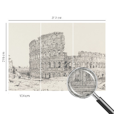 Peel and stick wallpaper mural featuring an ancient ruins scene