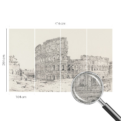 Peel and stick wallpaper mural featuring an ancient ruins scene