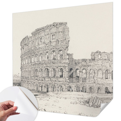 Peel and stick wallpaper mural featuring an ancient ruins scene