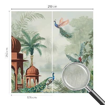 Self-adhesive photo wallpaper with a Peacock Gardens motif