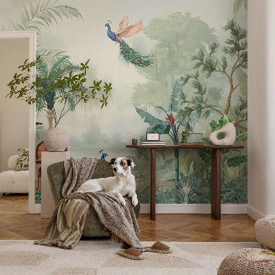 Self-adhesive photo wallpaper with a Peacock Gardens motif