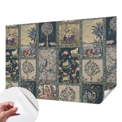 Stick-on wall mural with a romantic scene