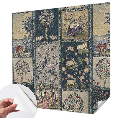 Stick-on wall mural with a romantic scene