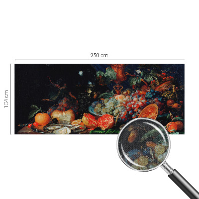 Removable wall mural wallpaper featuring a fruity abundance design