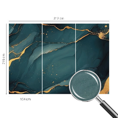 Peel and stick wall mural for living room featuring a dark blue abstract design