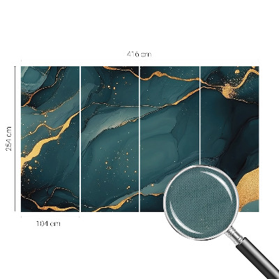 Peel and stick wall mural for living room featuring a dark blue abstract design
