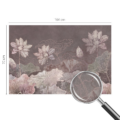 Peel and stick wall mural with a peaceful botanical design suitable for bedroom use
