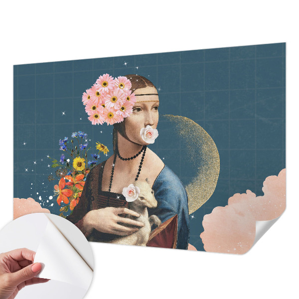 Peel and stick wall mural for kids' room with a floral design offering elegant décor