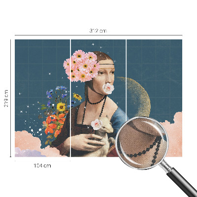 Peel and stick wall mural for kids' room with a floral design offering elegant décor
