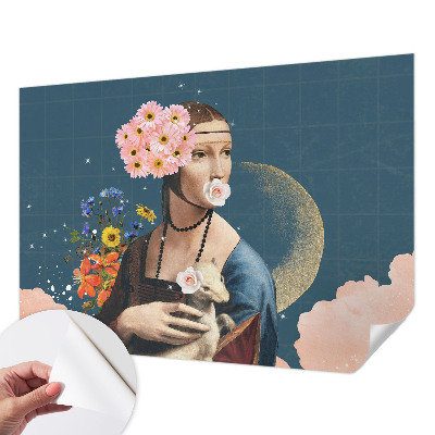 Peel and stick wall mural for kids' room with a floral design offering elegant décor