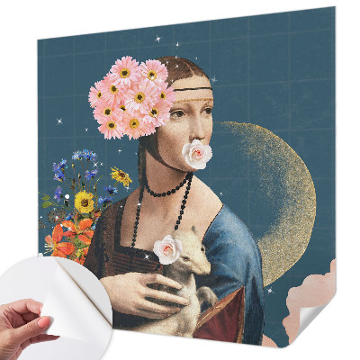 Peel and stick wall mural for kids' room with a floral design offering elegant décor