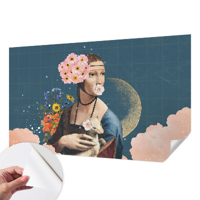 Peel and stick wall mural for kids' room with a floral design offering elegant décor