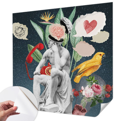 3D wall mural with surrealist artwork