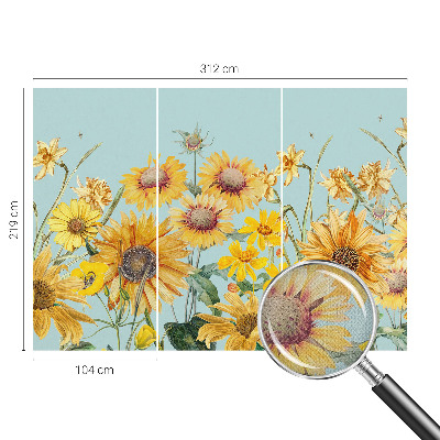 3D photo wallpaper mural with a summer garden motif