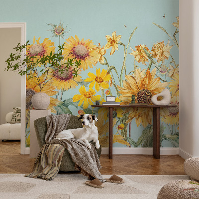 3D photo wallpaper mural with a summer garden motif